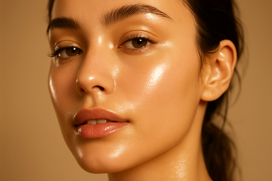 now generate image with glow skin make close up on face